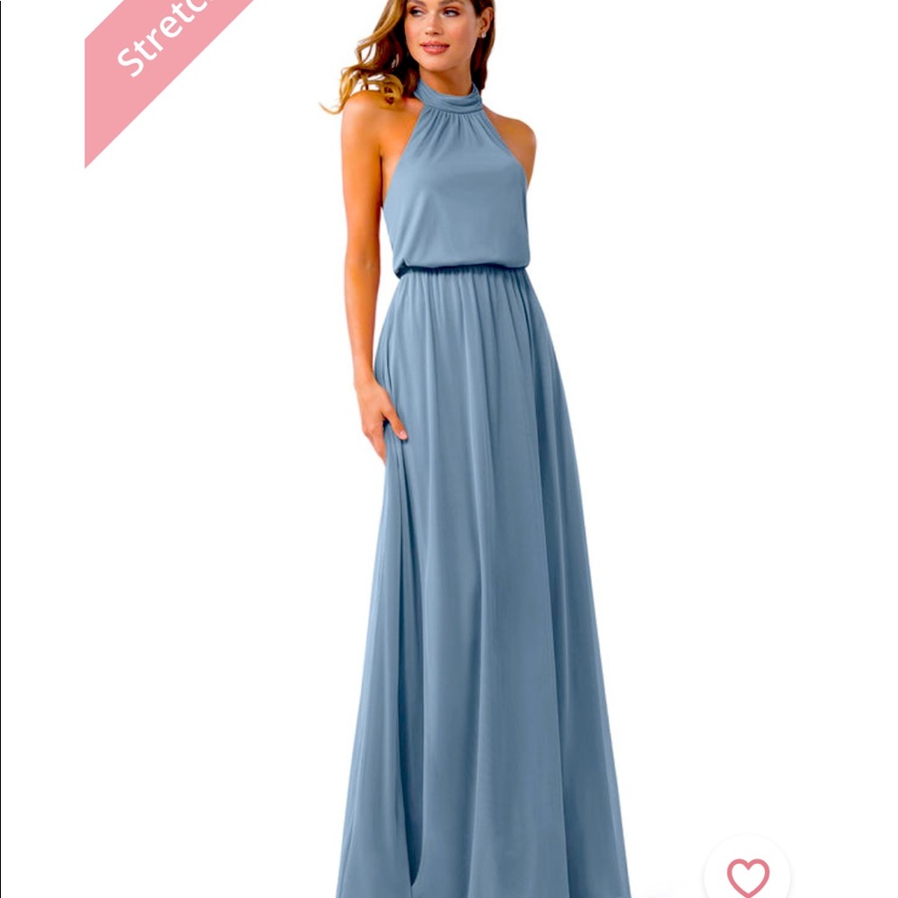 Azazie Landry dress in dusty blue (size 8, tailored to 6/7)